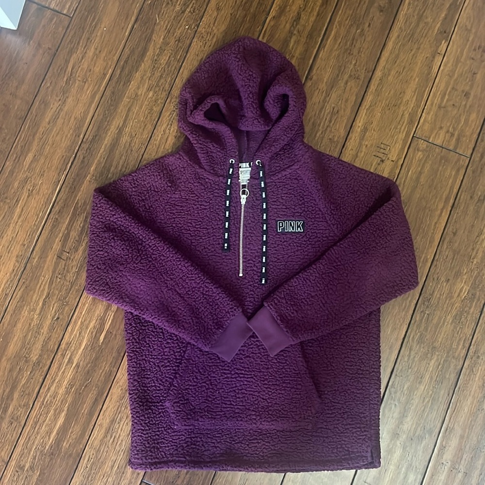 Victoria’s Secret PINK 1/4 ZipUp Sherpa Medium Plum